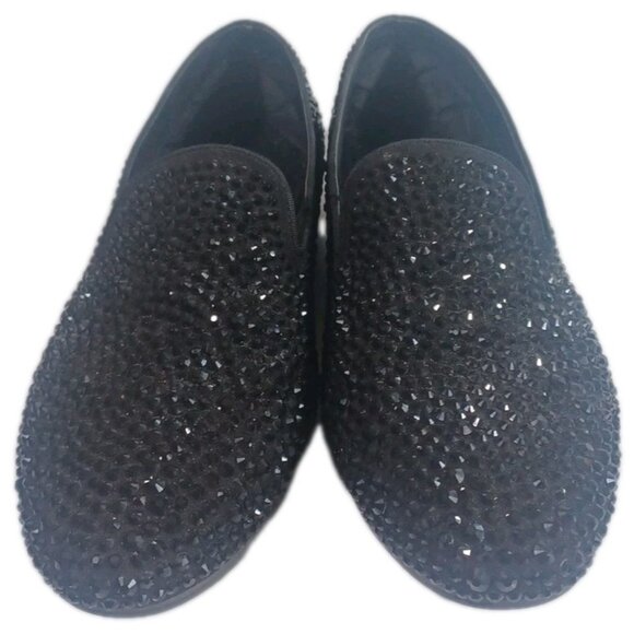 Steve Madden Men's Caviarr Black Swarovski Crystal Slip-On Dress Loafers 10 - Picture 7 of 11